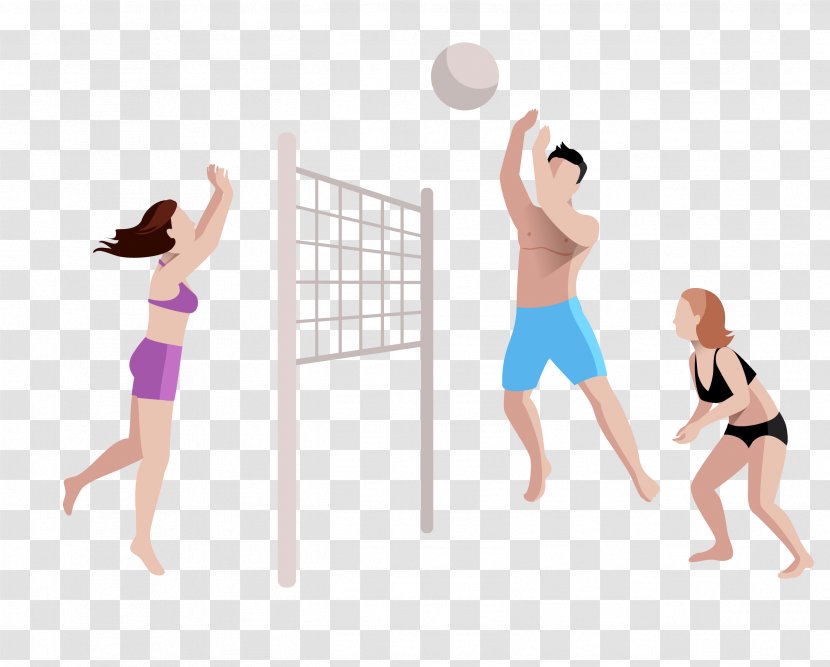 Volleyball Games Vector 2 - Heart - Flat Cartoon Creative Play Beach Ball Couple Transparent PNG