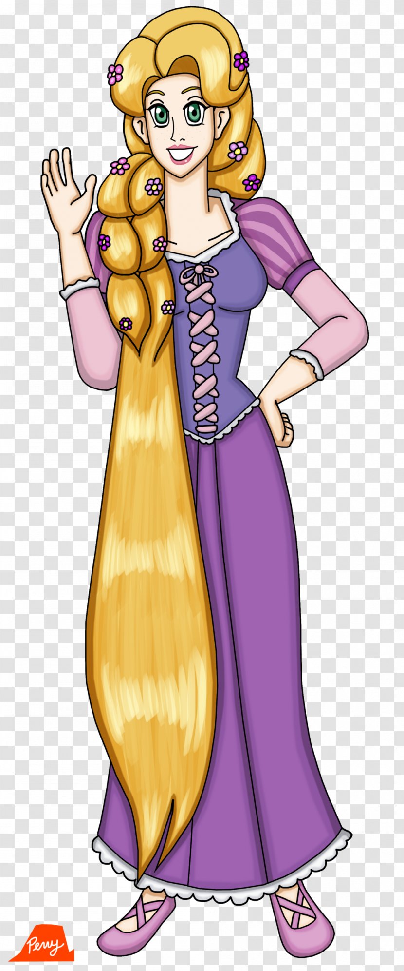 Cartoon Costume Finger Legendary Creature - Watercolor - Rapunzel Braids Transparent PNG