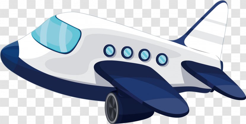 Airplane Aircraft Cartoon Royalty-free - Marine Mammal - Blue And White Small Transparent PNG