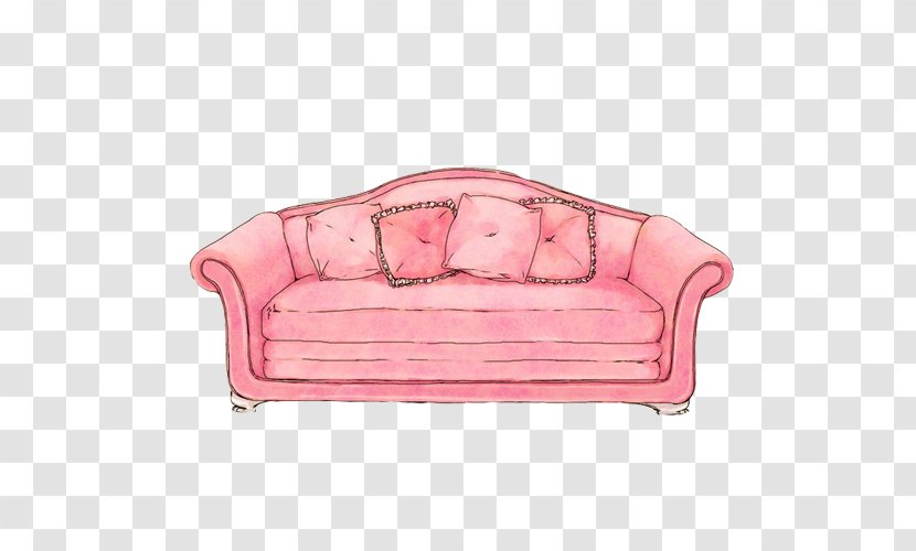 Sofa Bed Couch Furniture Illustration - Light Fixture - Hand Painting Material Picture Transparent PNG