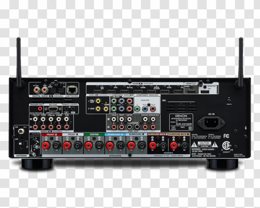 AV Receiver Denon AVR-X3100W Audio Radio - Television - Sound Transparent PNG