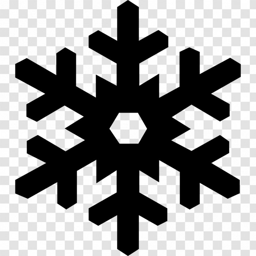 Snowflake Shape Symbol - Black And White - Snowflakes Transparent PNG