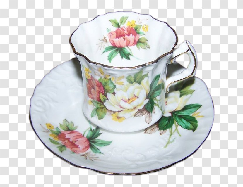 Coffee Cup Saucer Porcelain Mug - Tableware Transparent PNG