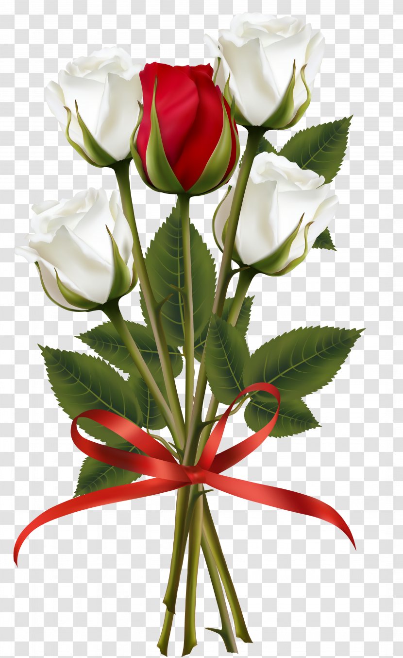 Flower Bouquet Rose Clip Art - Plant Stem - White Roses Transparent PNG