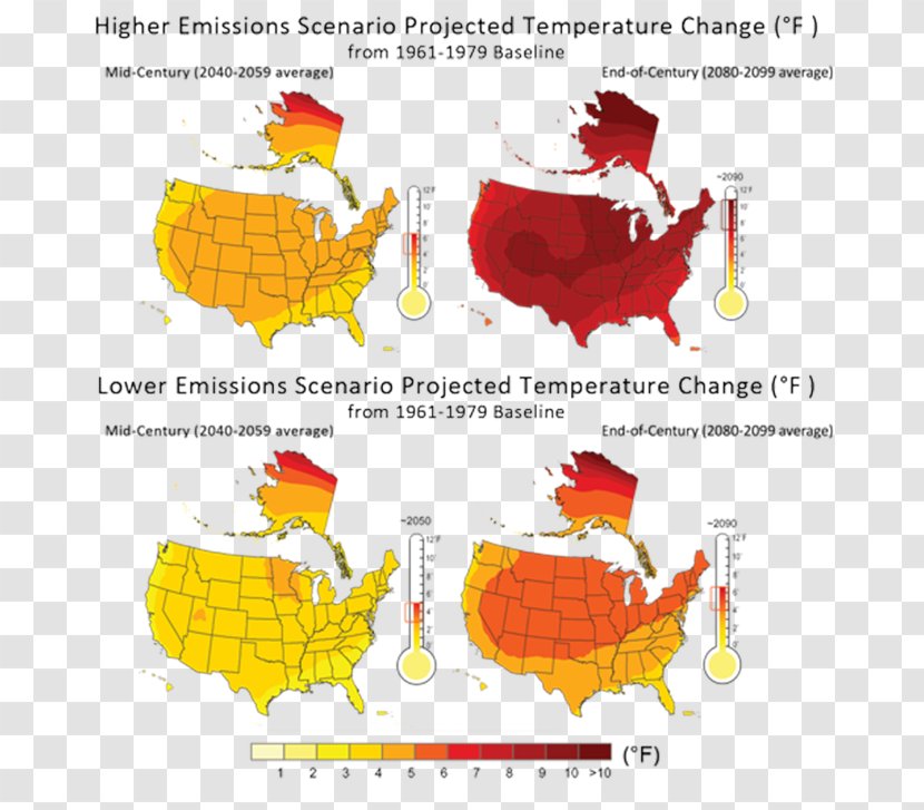 Global Warming Map Climate Change U.S. State - Area Transparent PNG
