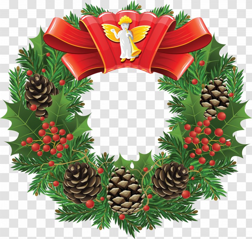 Santa Claus Christmas Wreath Clip Art - Card Transparent PNG