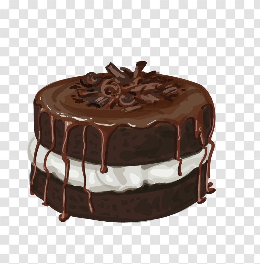 Chocolate Truffle Cake Cupcake Brownie Sponge - Spread - Vector Transparent PNG