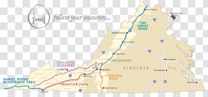 Road Map Virginia Topographic World - Toll - Great Loop Transparent PNG