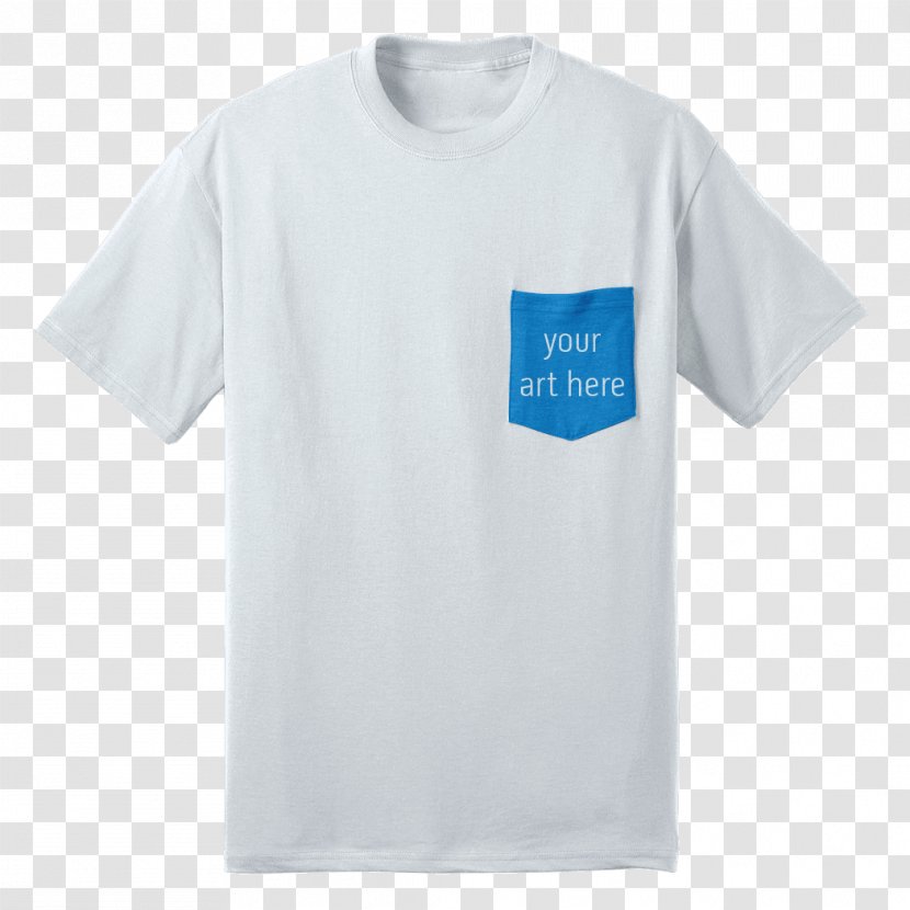 T-shirt Sleeve Crew Neck Pocket - White Transparent PNG