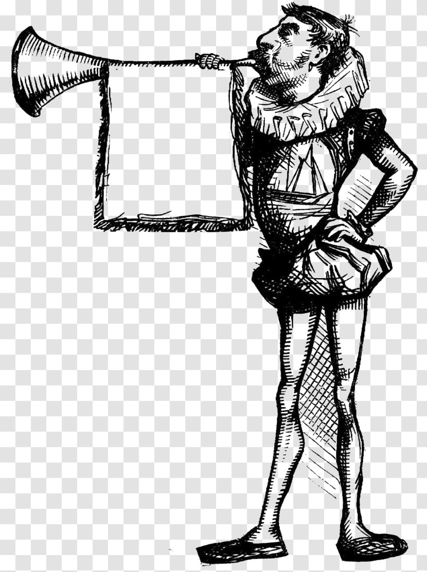 Black And White Cartoon Illustration - Flower - Trumpet Soldier Transparent PNG