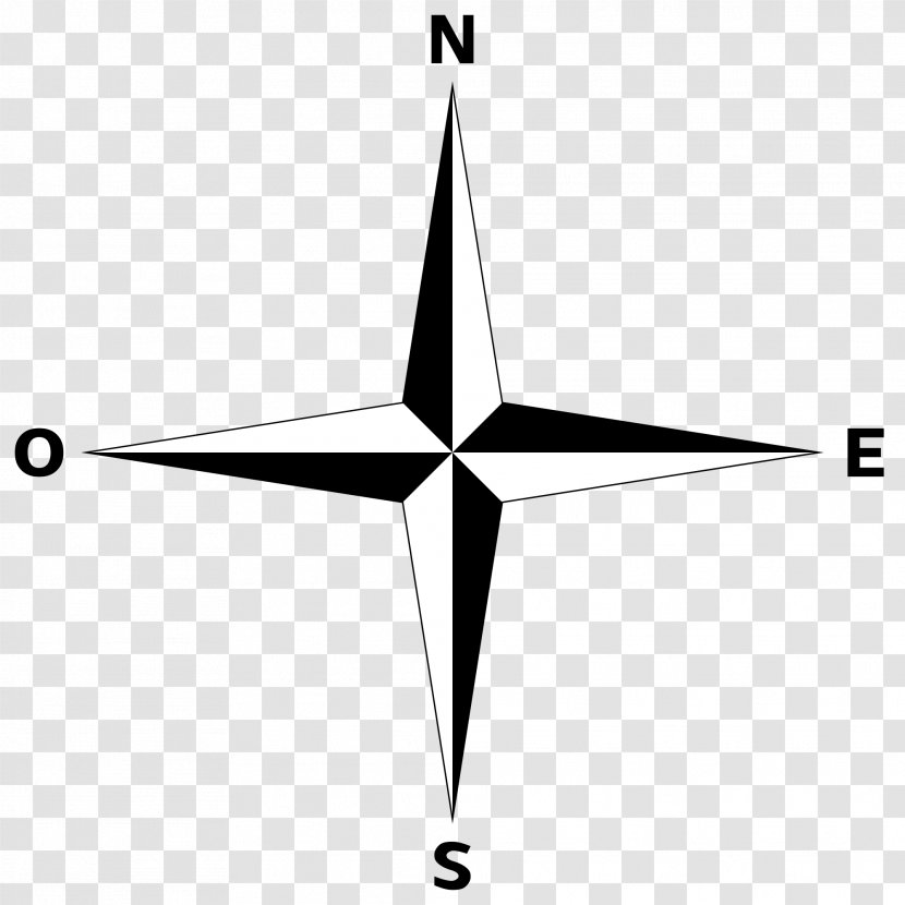North Compass Rose Clip Art - Black And White Transparent PNG