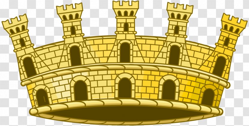 Mural Crown Clip Art Image - Yellow Transparent PNG