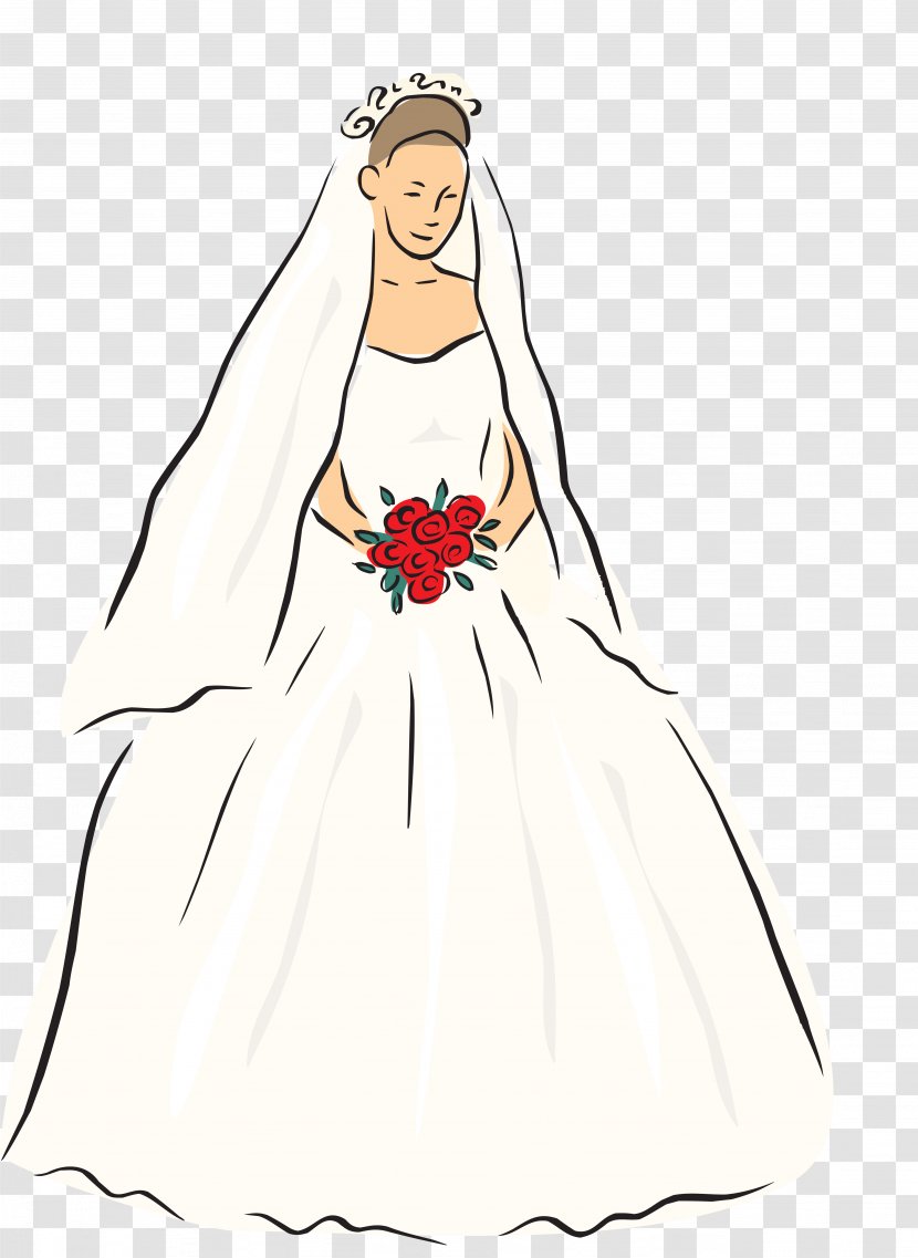 Wedding Dress Bride Party - Silhouette - American-style Transparent PNG