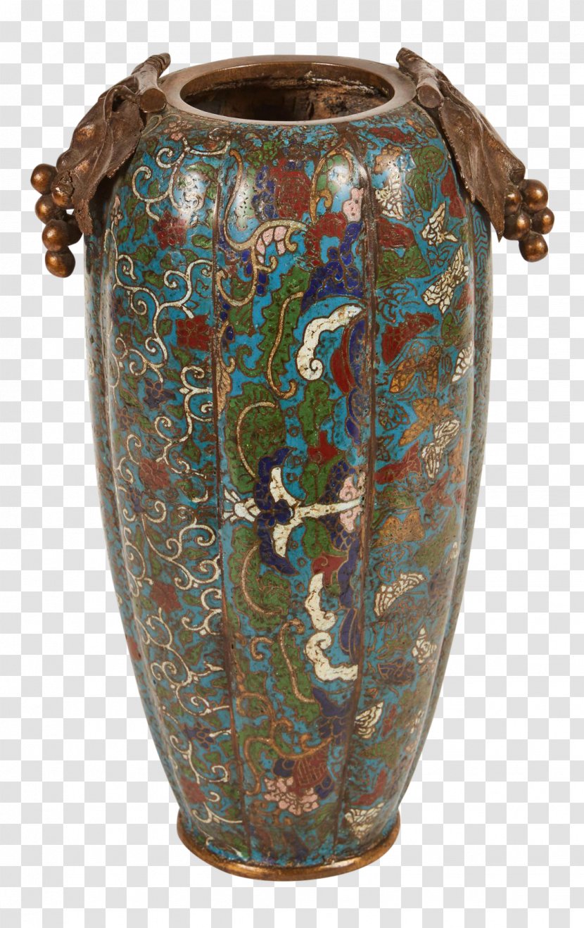 Vase Cloisonné 19th Century Ceramic Pottery Transparent PNG