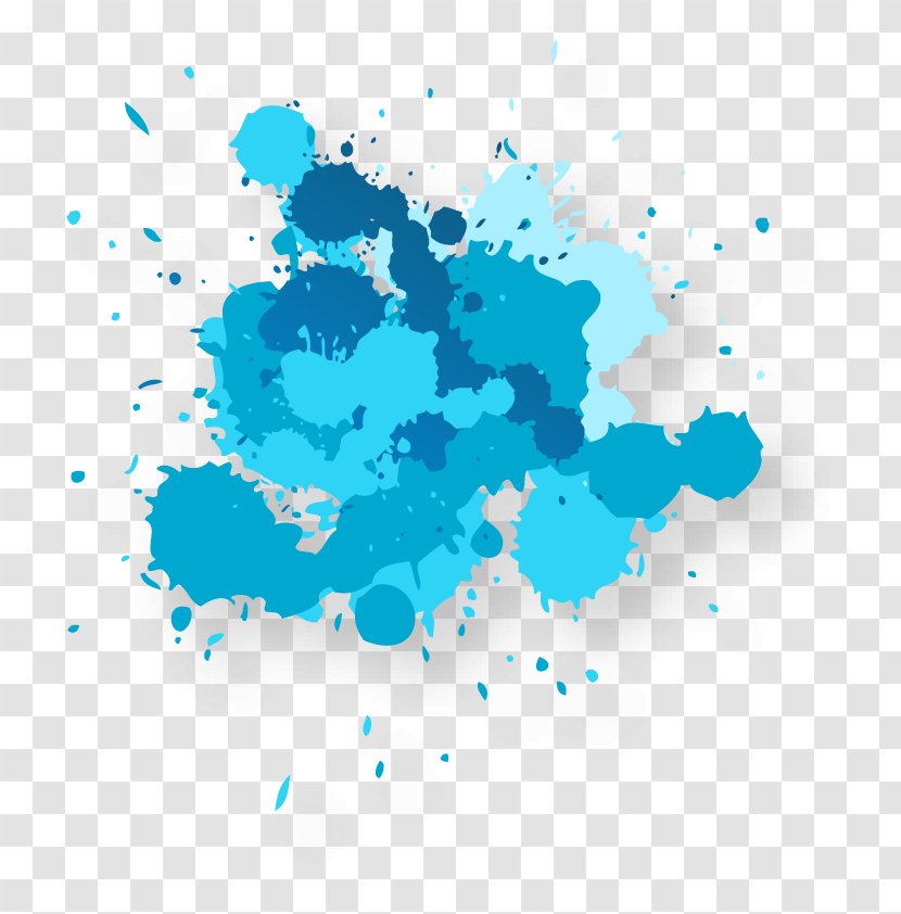 Watercolor Painting Blue Interior Design Services Mood - World - Ink Droplets Transparent PNG