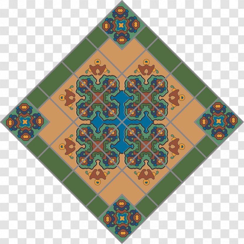 Tile Mosaic Floor Pattern - Textile Transparent PNG