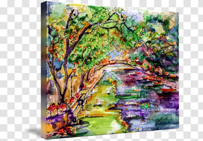 Watercolor Painting Acrylic Paint Gallery Wrap Art - Flower Transparent PNG