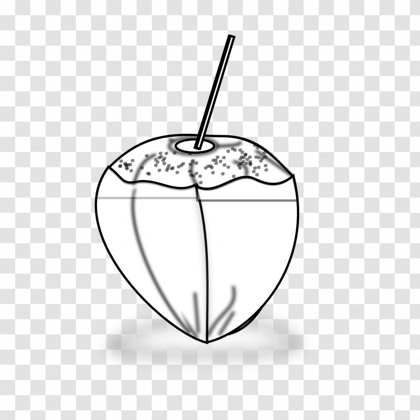Black And White Drawing Coconut Clip Art - Monochrome Transparent PNG