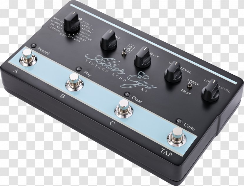 Effects Processors & Pedals Delay TC Electronic Alter Ego X4 Vintage Echo Electric Guitar - Silhouette Transparent PNG