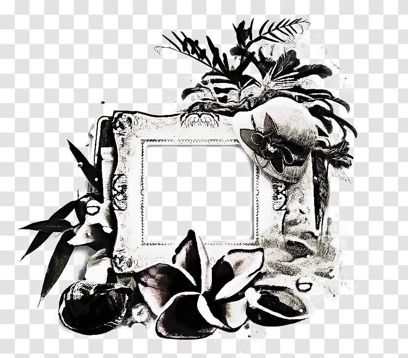Background Flower Frame - Plant - Blackandwhite Transparent PNG