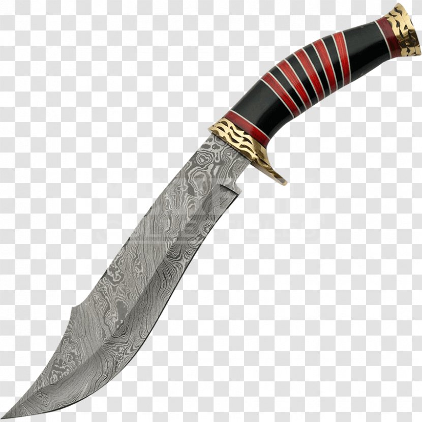 Bowie Knife Damascus Steel Hunting & Survival Knives - Weapon Transparent PNG