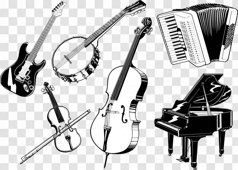 Musical Instrument Double Bass Cdr Cello - Cartoon - Piano And Other Instruments Vector Material Six Transparent PNG