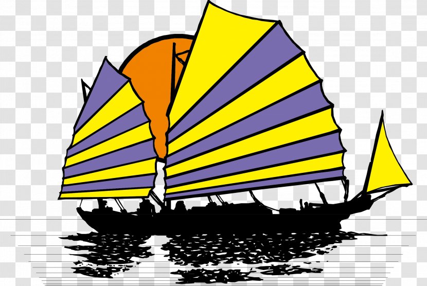 Boat Junk Clip Art - Triangle - Colored Sails Transparent PNG