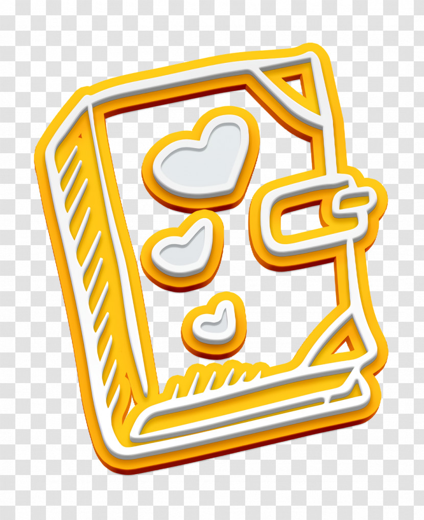 Diary Icon Notebook Icon Hand Drawn Love Elements Icon Transparent PNG