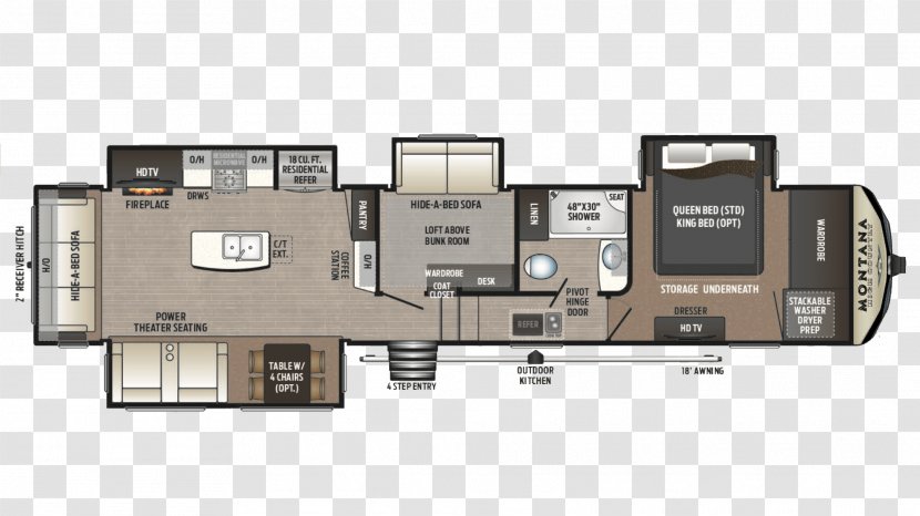 Keystone RV Co Campervans Fifth Wheel Coupling Caravan - Floor Plan - Rv Transparent PNG