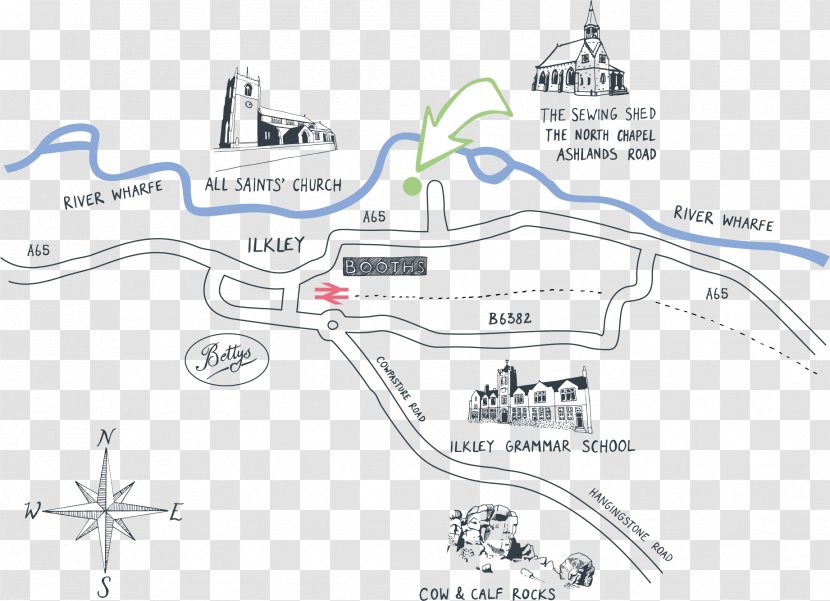 The Sewing Shed Map LS29 8SZ Sedbergh Park North Yorkshire - Wechat Attention Guide Transparent PNG