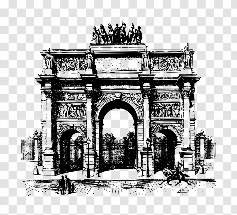 Arc De Triomphe Du Carrousel - Landmark - Sketch Artwork Transparent PNG