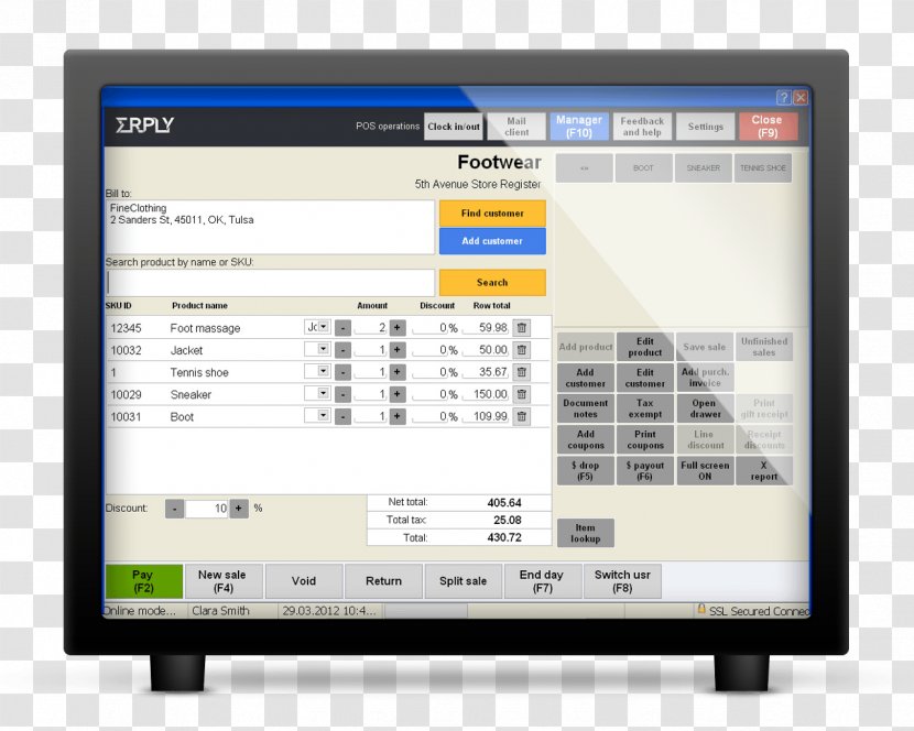 Point Of Sale Computer Software System Transparent PNG