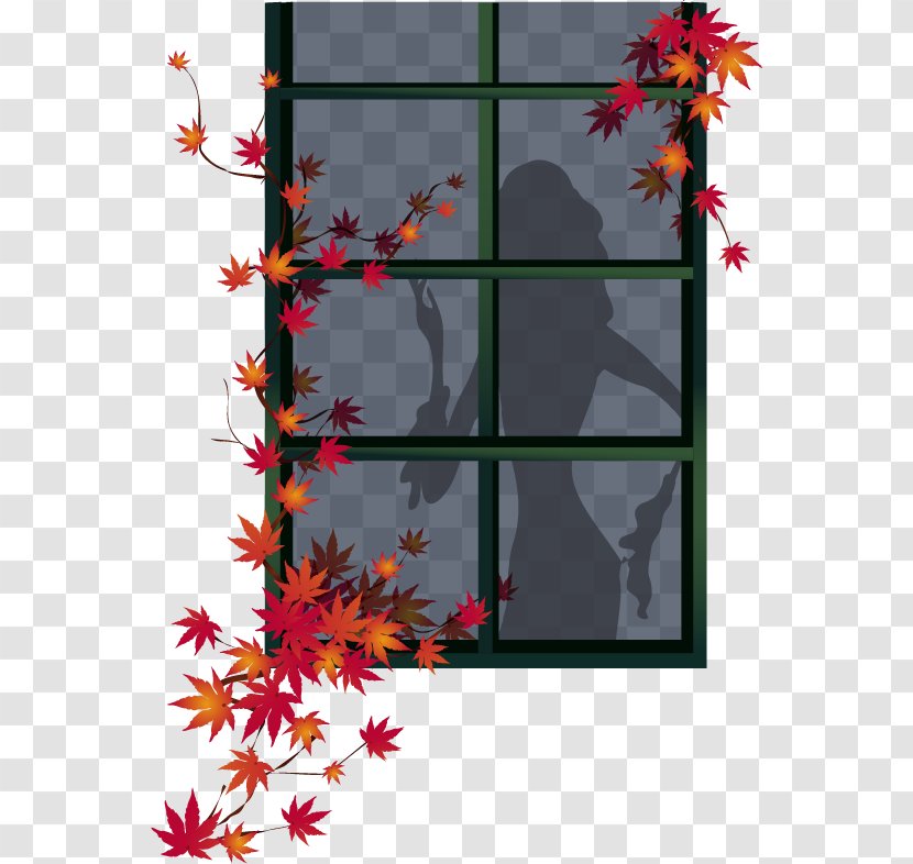 Window Adobe Illustrator Clip Art - Flowering Plant - Maple Leaf Vector Windows Transparent PNG