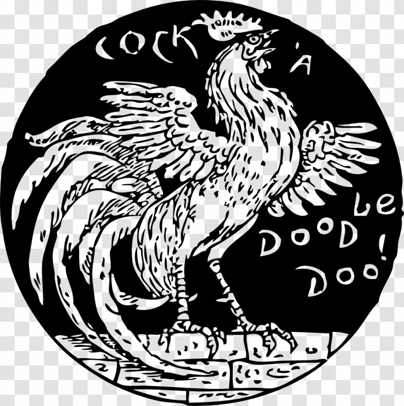 Cock A Doodle Doo Rooster Clip Art - Monochrome Photography Transparent PNG
