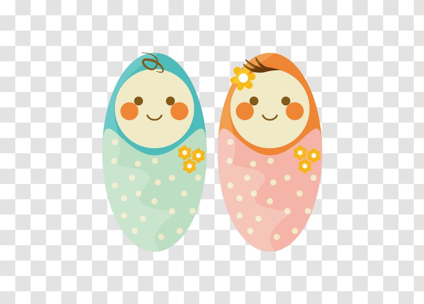 Twin Infant Toddler - Vector Hand-painted Dolls Twins Transparent PNG
