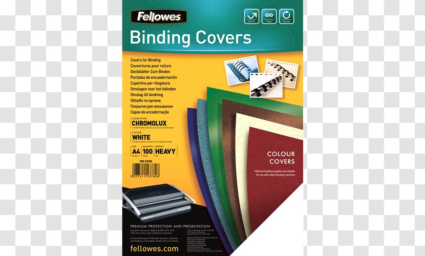 Bookbinding Standard Paper Size Office Supplies Fellowes Brands - Brand - Front Cover Transparent PNG