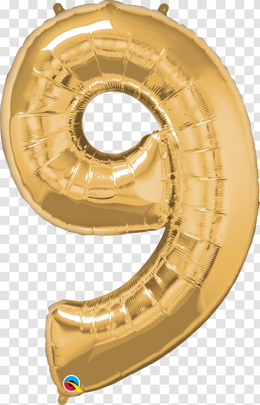 Gas Balloon Party Birthday Gold - Brass Transparent PNG