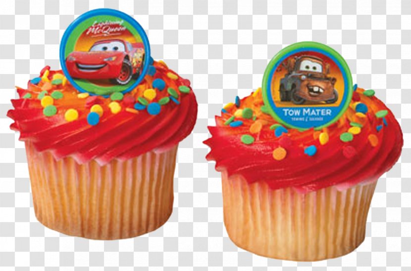 Lightning McQueen Mater Cupcake Birthday Cake Frosting & Icing - Food - Cakes Transparent PNG