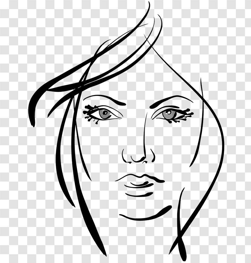 Black And White Drawing Female Sketch - Cartoon - Design Transparent PNG