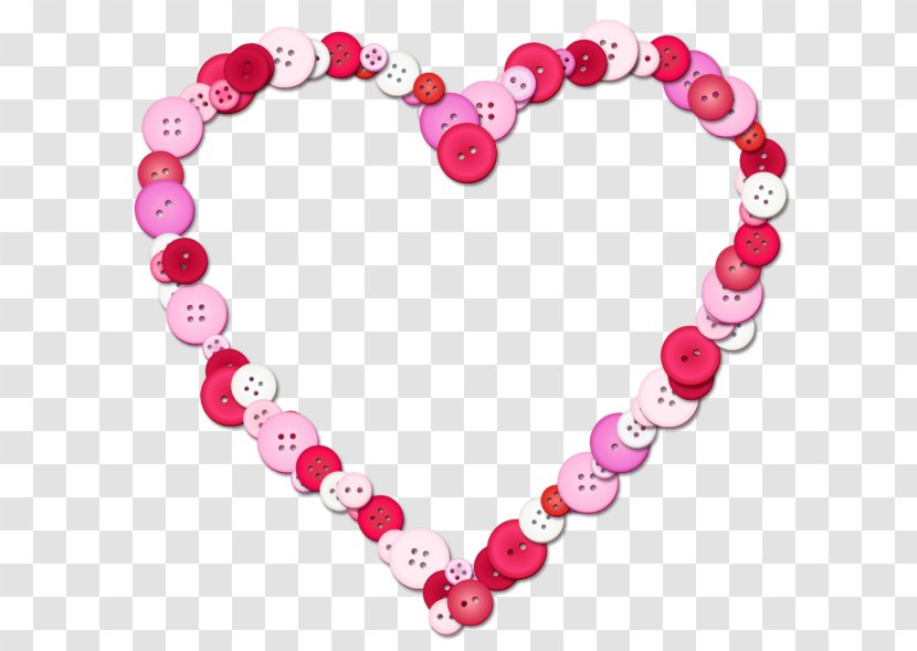 Button - With Pink Heart-shaped Buttons Formed Transparent PNG