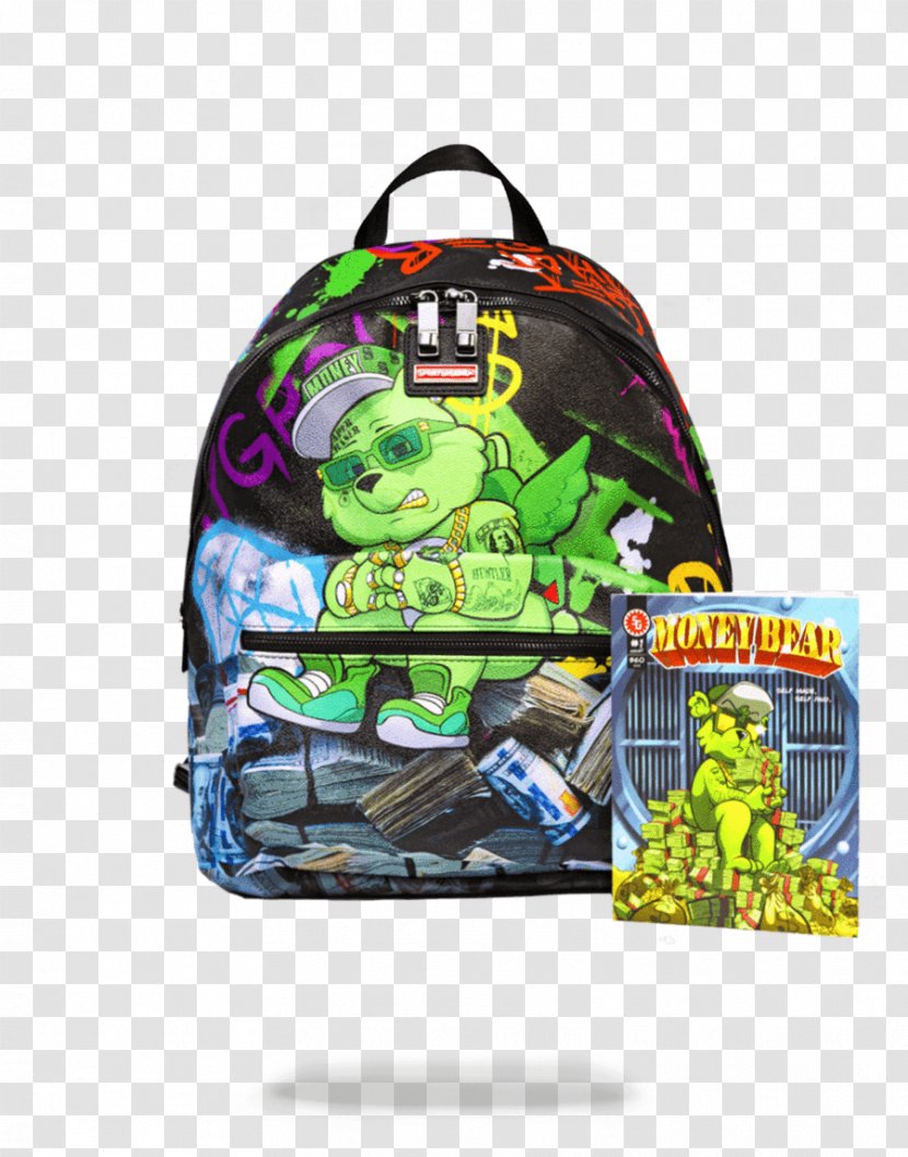 Sprayground Backpack Bear Bag Money - Sequin Transparent PNG
