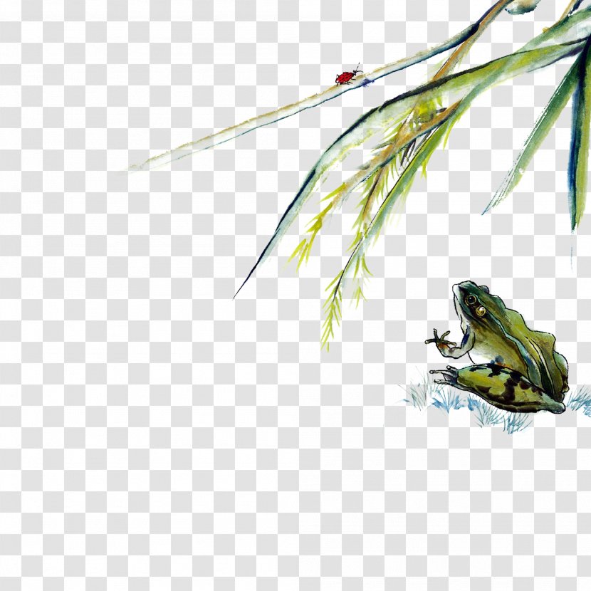Ink Wash Painting Chinese Shan Shui - Gongbi - Frog Predator Transparent PNG