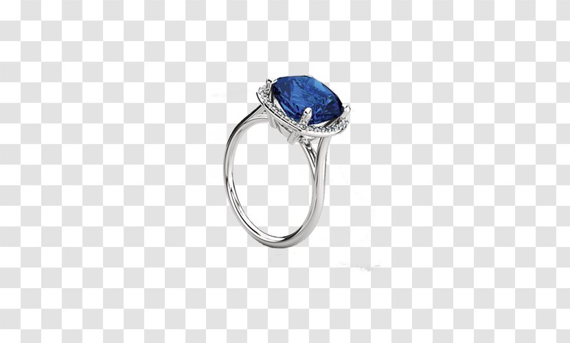 Sapphire Earring Blue Diamond - Ring Transparent PNG