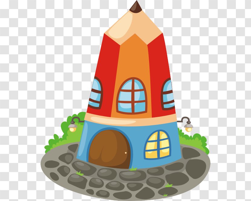 Pencil House Cartoon - Fairy Tale Transparent PNG