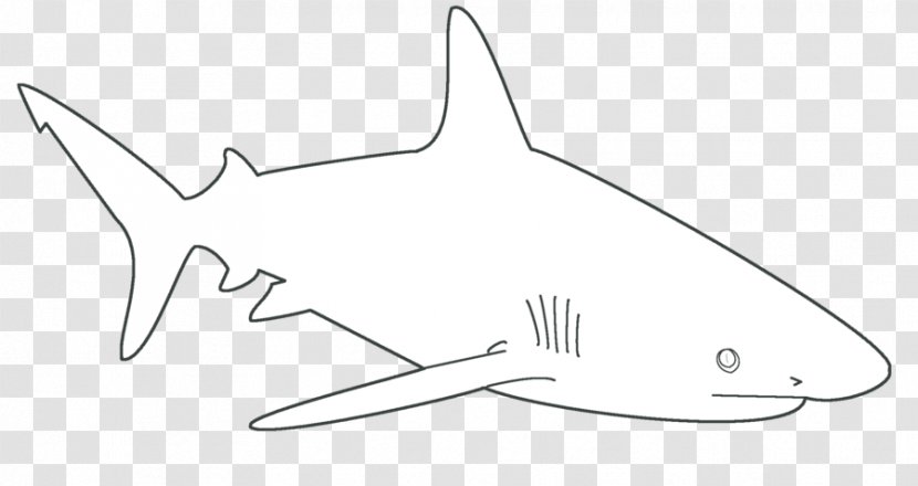 Great White Shark Template Blue Finning - Drawing - Stencil Transparent PNG