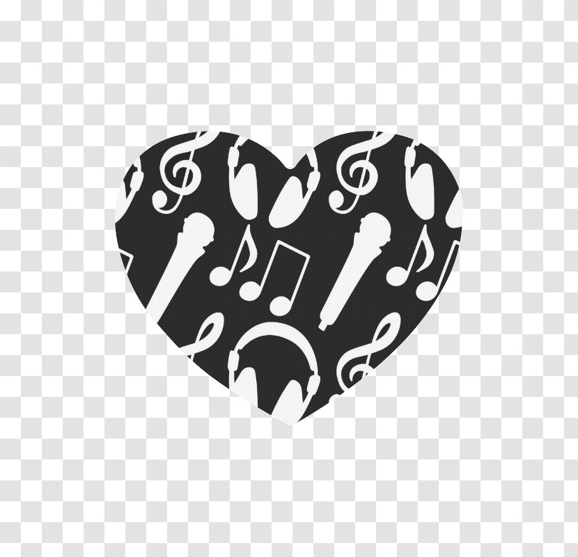 White Logo Font - Cartoon - Heart With Musical Notes Transparent PNG