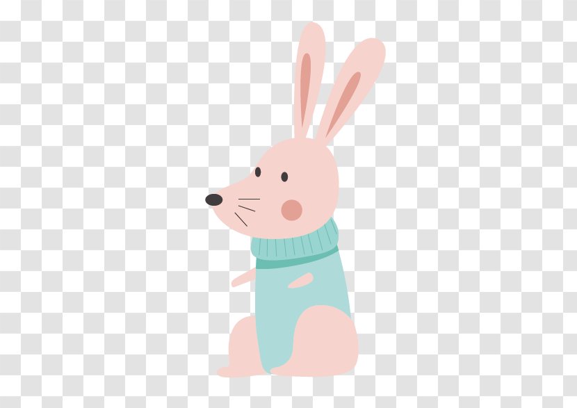 Easter Bunny Rabbit Cartoon Illustration - Pink Transparent PNG