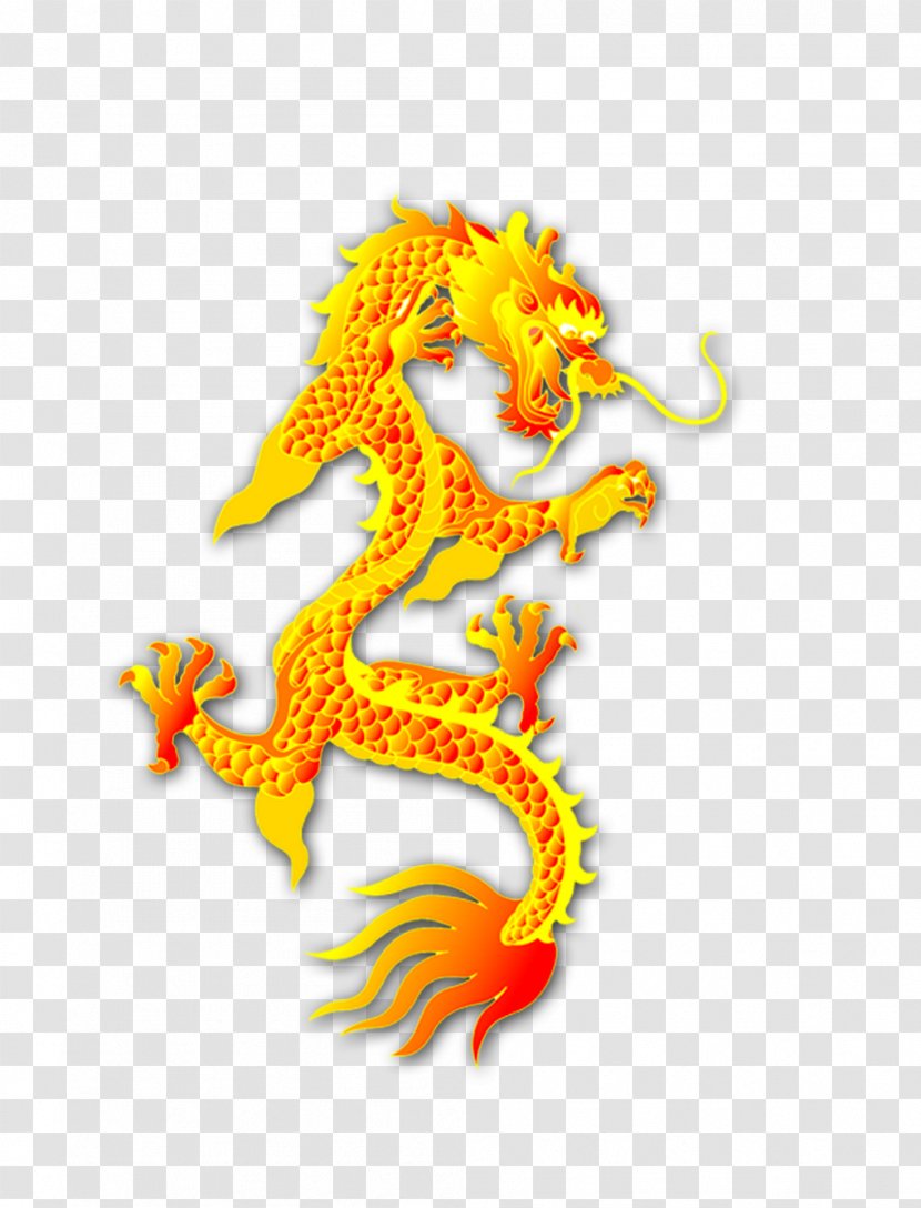 China Chinese Dragon - Fictional Character - Golden Pattern Transparent PNG