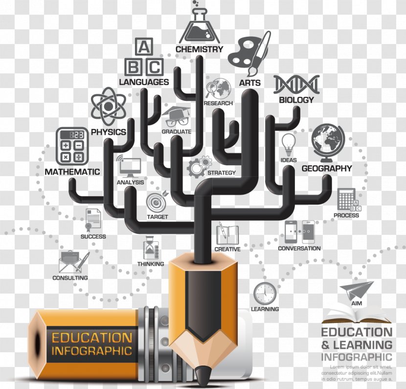 Education Infographic Diagram - Stock Photography - Pencil Business Infographics Vector Material Transparent PNG