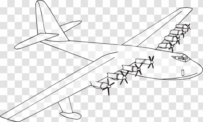 Model Aircraft Line Art Aerospace Engineering Drawing Transparent PNG